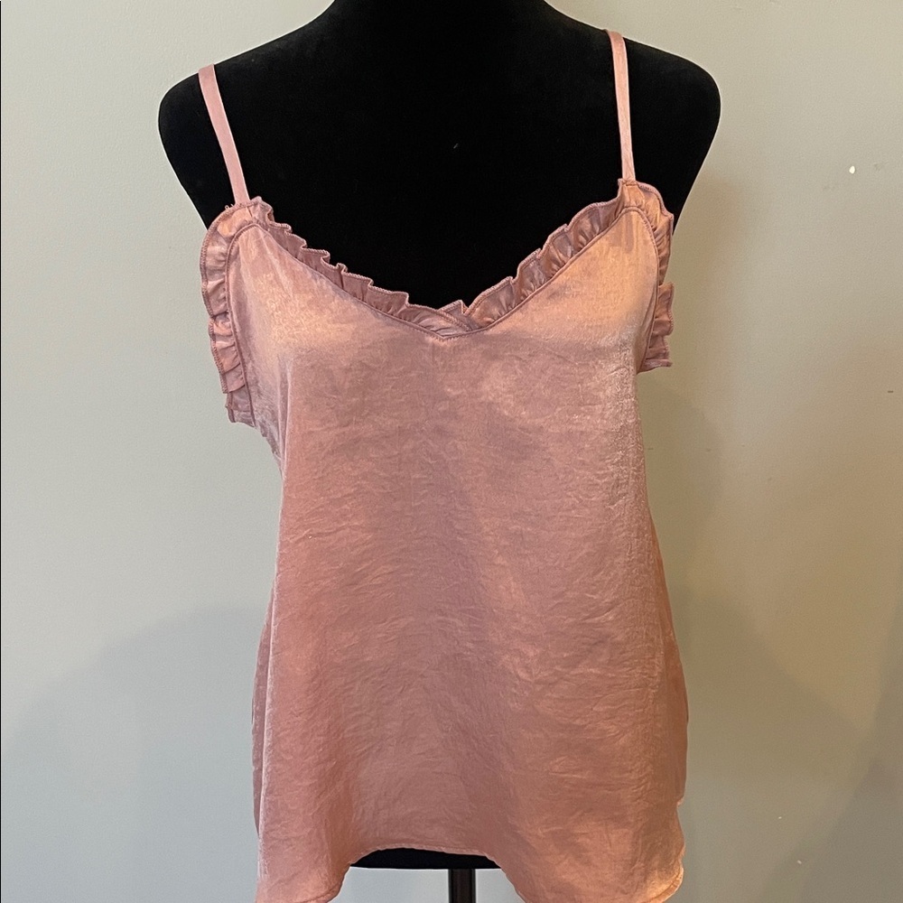 Elegant Pink Ruffle Trim Cami Top altar’d state small